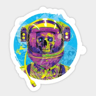 Grinning Astronaut Skull Sticker